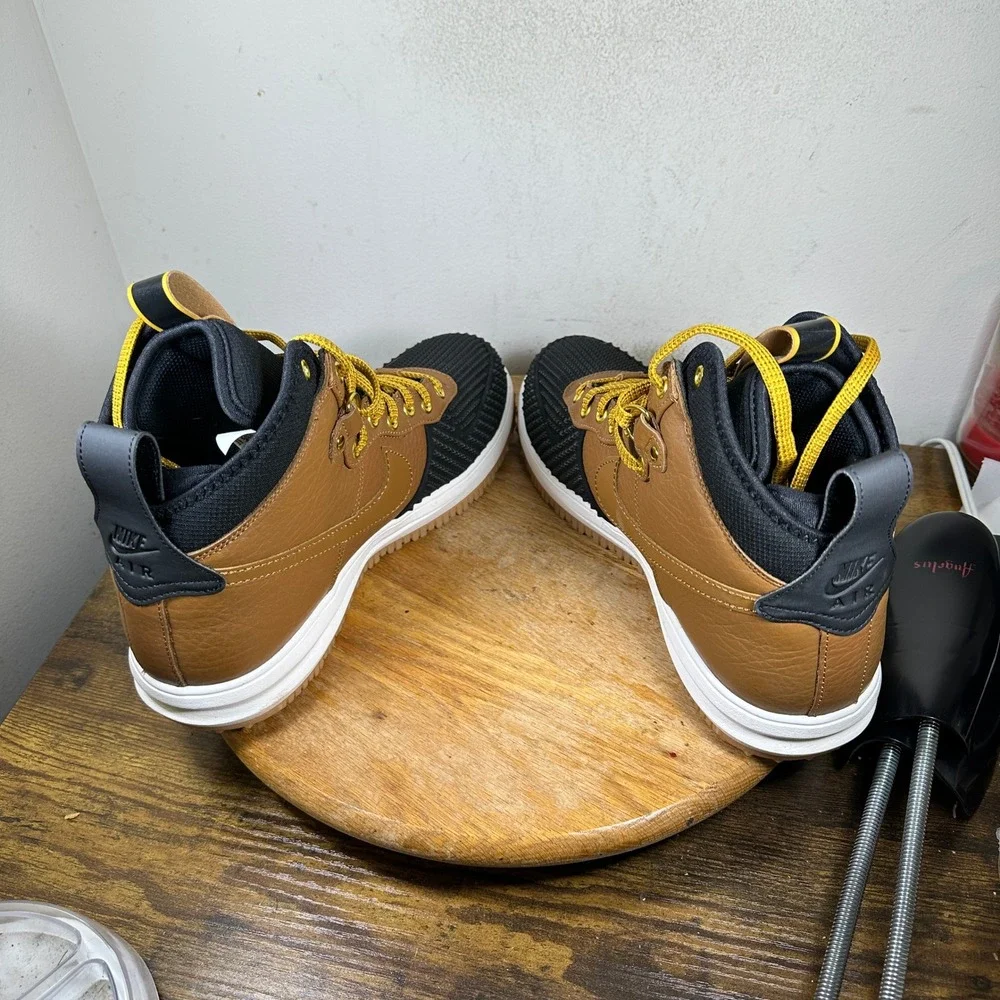 Nike Lunar Force 1 Duckboot Ale Brown Black Men 11.5 805899-202 High Top Sneaker